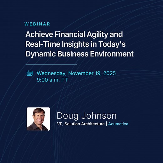 Level up your financial strategy - join our webinar today at 9 am PT to see how Acumatica empowers smarter decisions, faster insights, and a more agile business. https://acumati.ca/4i9jYox | Acumatica | Facebook