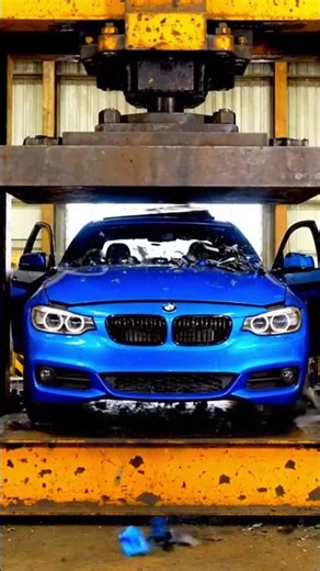 BMW vs Hydraulic Press 😱🔥#hydraulicpress