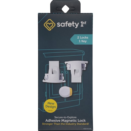 Safety 1st Secure-to-Explore Adhesive Magnetic Locks 2 Locks/1 Key, White