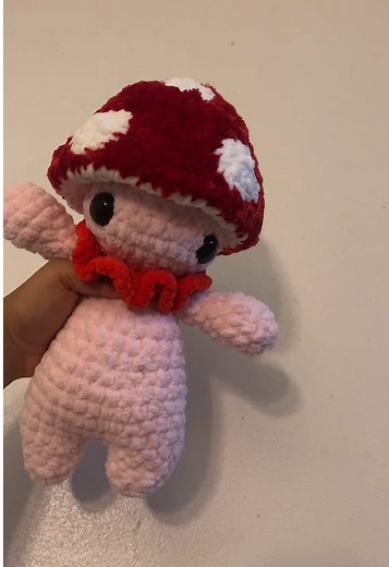 Making the trendy mushroom plushie but a mini version 🍄 So freaking cute I’m not sure who the original creator of this idea I’ve been seeing it everywhere. I give credit to the lovely artist behind this creation🥺❤️ - - #crochet #tiktok #fyp #viral #trending