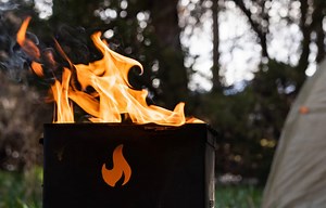 Magic Fire Box compact campfire grill for outdoor cooking