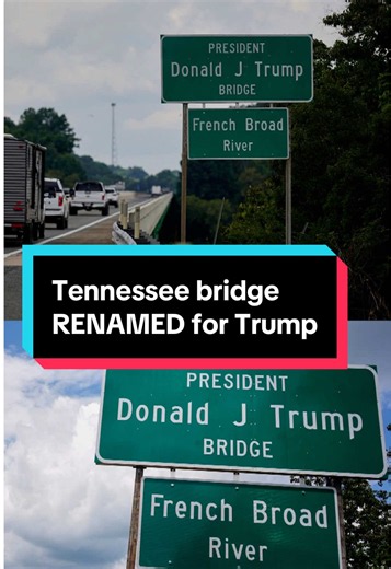 Treasury Secretary Scott Bessent unveiled new signage for the Donald J. Trump Bridge in East Tennessee. #news #politics