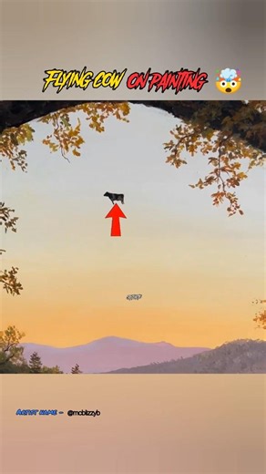 Flying cow 🐄 on painting 🤯 | #fyp #facts #shorts