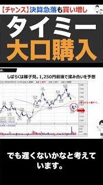【タイミー】株価急落なぜ？あの大口機関投資家が買い集め、実は買いとき？ #shorts ver3
