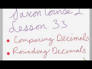 Saxon course 2 Lesson 33