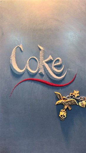 Coke written with sand | Satisfying sand calligraphy #calligraphy #asmr #name #coke