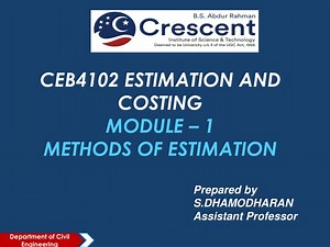 Methods of Estimation in Civil Engineering: Practical Techniques - SlideServe
