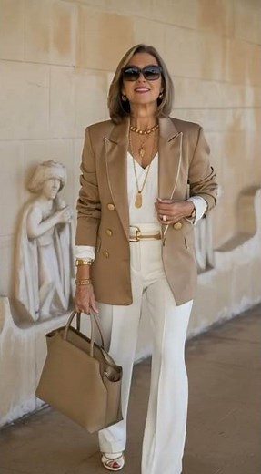 Elegant Mature Women Street Style Walk