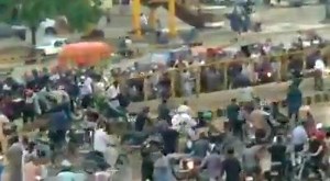 22K views · 503 reactions | #Karachi This is Karachi where People broke the barrier for Green Line Metro bus service in order to use the road for their bikes. | Developing Pakistan | Facebook