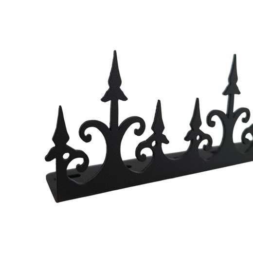 Black Steel Fence Topper Decorative Metal Wall Accent Garden Boundary Finial Panel Outdoor Ironwork Trim - Etsy