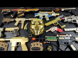 Shiny GOLD Toy Gun Arsenal! Desert Eagle, Glock, MP5K — Full Unboxing