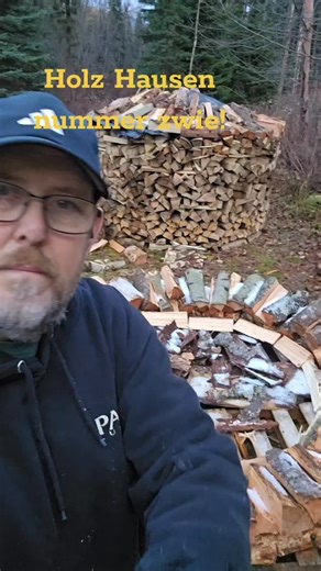 Making progress on Wood House (Holz Hausen) number 2. This one is set on pallets and is starting as a double ring. | Joseph Wolf