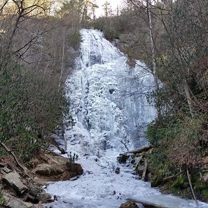 Frozen Waterfalls #9: 200-foot Mingo Falls in Cherokee looks more like a glacier. Amazing to see. Get info: www.romanticasheville.com/mingo_falls.htm (Turn on sound to hear waterfall) | RomanticAsheville.com Travel Guide