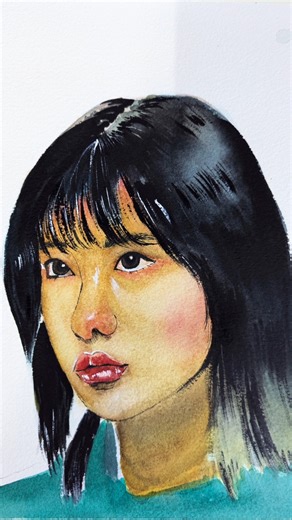 Watercolor portrait #watercolortutorial #howtodraw #easydrawing #watercolorpainting #sketch