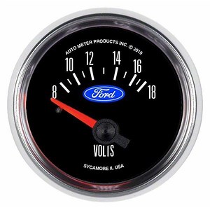 Auto Meter Mustang Ford Series 2-1/16-Inch Voltmeter Gauge; 8-18V 880823 (Universal; Some Adaptation May Be Required) - Free Shipping