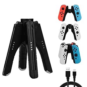 Amazon.com: 4 in 1 Controller Charger Grip for Nintendo Switch JoyCon & Switch OLED Joy Con Holder, FANPL JoyCon Charging Dock with LED Indicator Light and Charging Cable - Converts to Grip or Charging Stand : Video Games