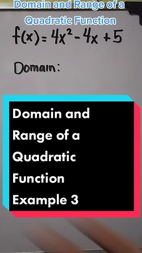 Understanding the Domain and Range of Quadratic Functions