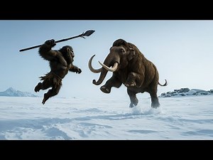 230 Million Years Ago: Human-Like Apes vs Ancient Elephants in Snow