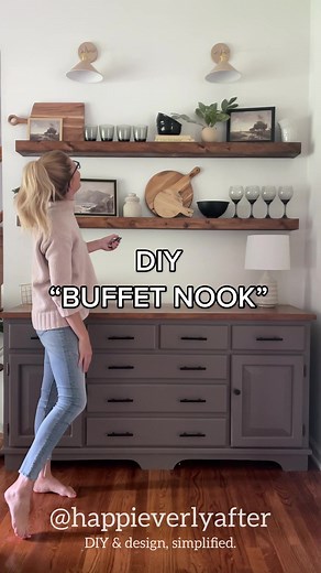 Transforming a Dining Room with Paint and DIY Floating Shelves