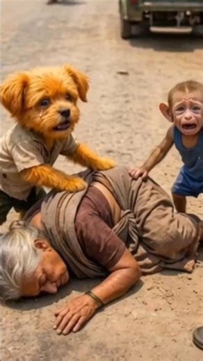 “Small Hearts, Big Deeds: A Puppy & Monkey#shorts emotional story 😢
