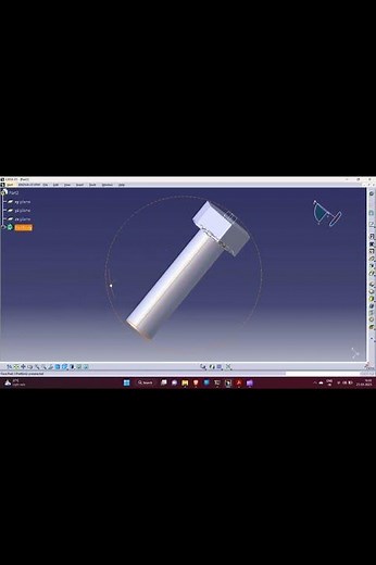 CATIA V5 Part Modeling Tutorial 13 M8 Bolt Shorts