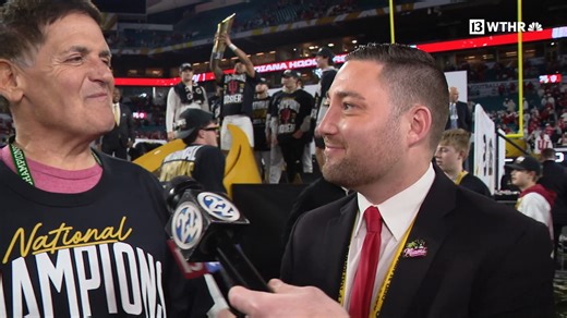 "Every single person is an IU fan tonight." Did you ever think this was possible? "Hell no! Now it's a movie." Mark Cuban a pretty proud IU alum after a #NationalChampionship for the Hoosiers. #IUFB #CFBPlayoff WTHR-TV Mark Cuban #indiana | Dominic Miranda