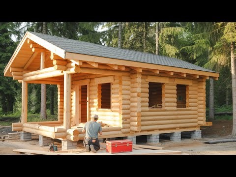 Man Builds an Incredible DIY Wooden Cabin in the Forest | Start to Finish