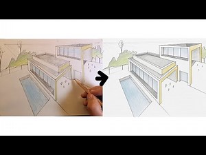 A modern two-point perspective from a bird's eye view