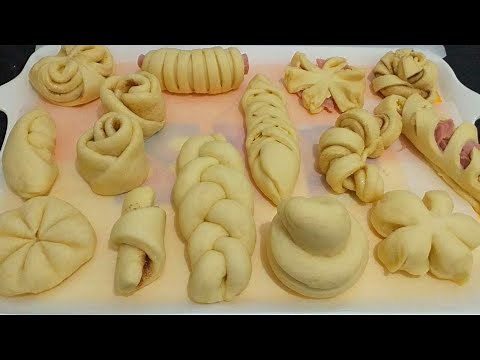 14 Different Easy Basic Shapes Bread Roll ||cha &cel Style