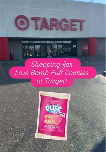 Target run but make it ✨sparkle✨ Love Bomb Puff Cookies are now available exclusively at Target, but only for a limited time- so grab your sweetie and get snackin’! 💖 #thatMMMmoment #puffcookies #puff #valentines #galentines
