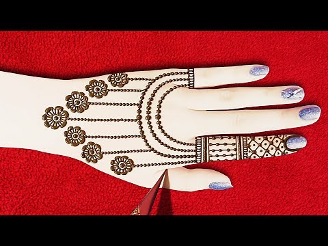 Amazing Easy Jewellery Mehndi Design for Back Hand-Simple Back Hand Mehendi Design