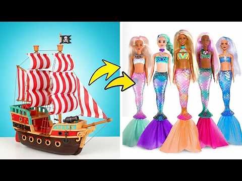 Poupées Sirènes et Animaux Marins à Personnaliser – Série Couleurs Magiques