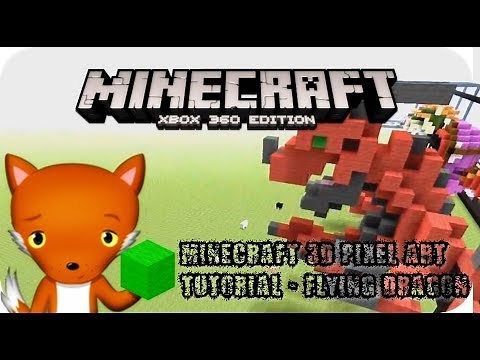 MineCraft 3D Pixel Art Tutorial - Flying Dragon Model