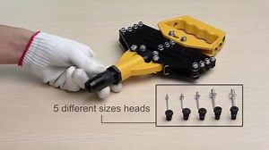 AMTOVL Pop Rivet Gun, 32 Inch Heavy Duty Rivet Gun Hand Riveter with 5 Nosepieces and 200Pcs Rivet, Works with Aluminum, Steel, Stainless Steel Rivets