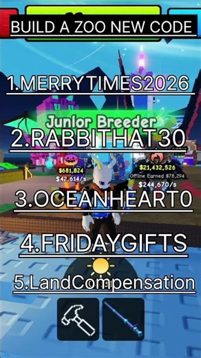 🎁 Build A Zoo NEW CODES! 😱 FREE Rewards #BuildAZoo#subscriber