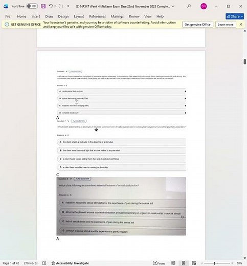 NR547 Week 4 Midterm Exam Due 22nd November 2025 Complete Actual Exam Questions #proctored_exams