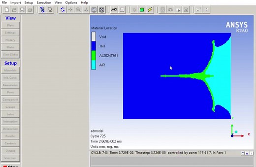 Autodyn聚能射流三维首次实验（workbench-autodyn）