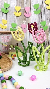I made these lovely tulips using my Easter templates. Drop a comment with "Easter" below, and I share the link with you 😍 . . . . . . #easter #eastertricotin #eastertulips #easterdiy #knittedwiretemplates #knittedwirecourse #easyerbunny | HomeIdealist