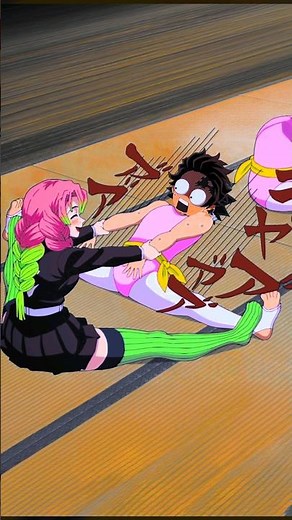Tanjiro training with Mitsuri Kanroji / Love Hashira and Tanjiro Kamado flexibility