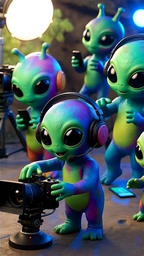 Cute Cartoonish #Aliens on a film production set - SCITOD - Science Fiction #scifi #funny
