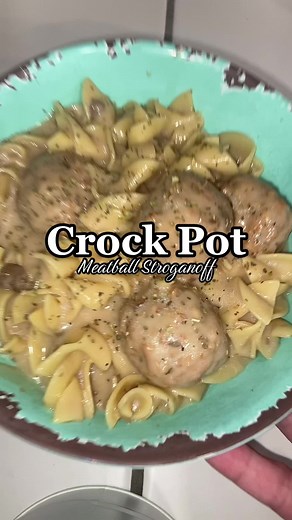 Easy Crock Pot Meatball Stroganoff Recipe