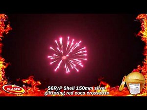 S6R/P Shell 150mm silver glittering red coco crossette
