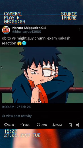 obito vs might guy chunni exam Kakashi reaction #youtubeshorts