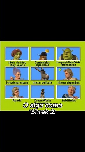 El épico menú del DVD original de 'Shrek 2'