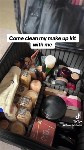 After wedding season , I always have to do a deep clean of my kit. Hope you enjoy this satisfying cleaning video! #cleaning #kitclean #makeupclean #makeupkitclean #cleantiktoks