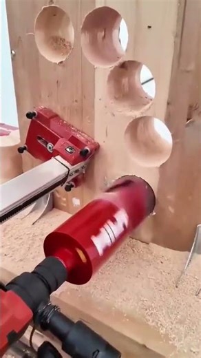 Watch this Industrial Core Drill Create Perfect Openings in Massive Wood Beams