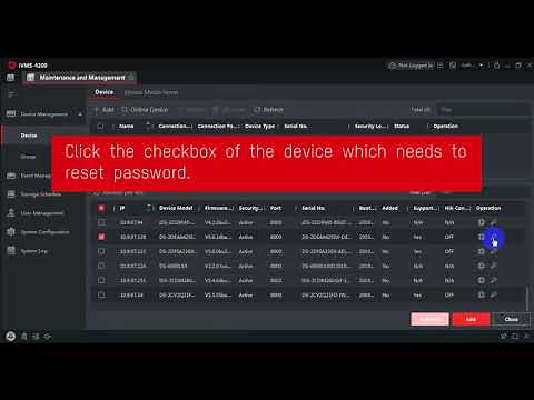 How to Reset Password Using iVMS - 4200 3.1