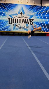 The background cheers from her teammates make this video truly special. We're so proud of Karington, who's absolutely crushing it. | Oklahoma Outlaws Cheer Tumbling & Birthday Parties