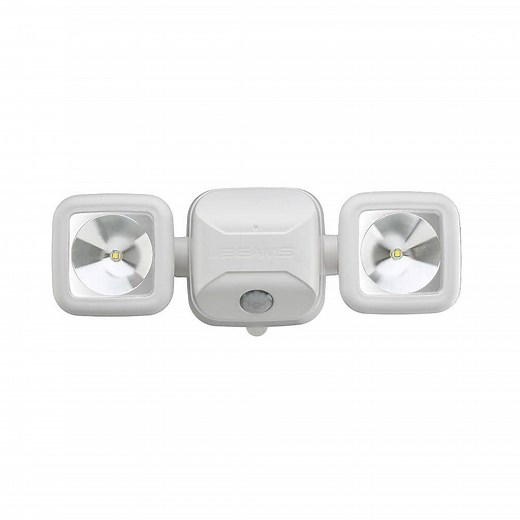 Check The Home Depot's Q&A Before Buying: Mr Beams Outdoor 500 Lumen Battery Powered Motion Activated Integrated LED Twin Head Security Light, White