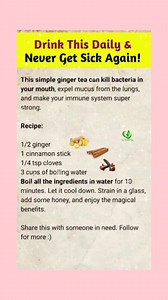 1.7M views · 13K reactions | . . Drink this daily and Never get sick again . . . . #reesviralシ #postviralシ #reelsviralシfb #usareelsvideo #ukreels #trendingreels #usa_tiktok #YTrends #usareels #knowledge #remedies #homeremedies | My Health Tips | Facebook